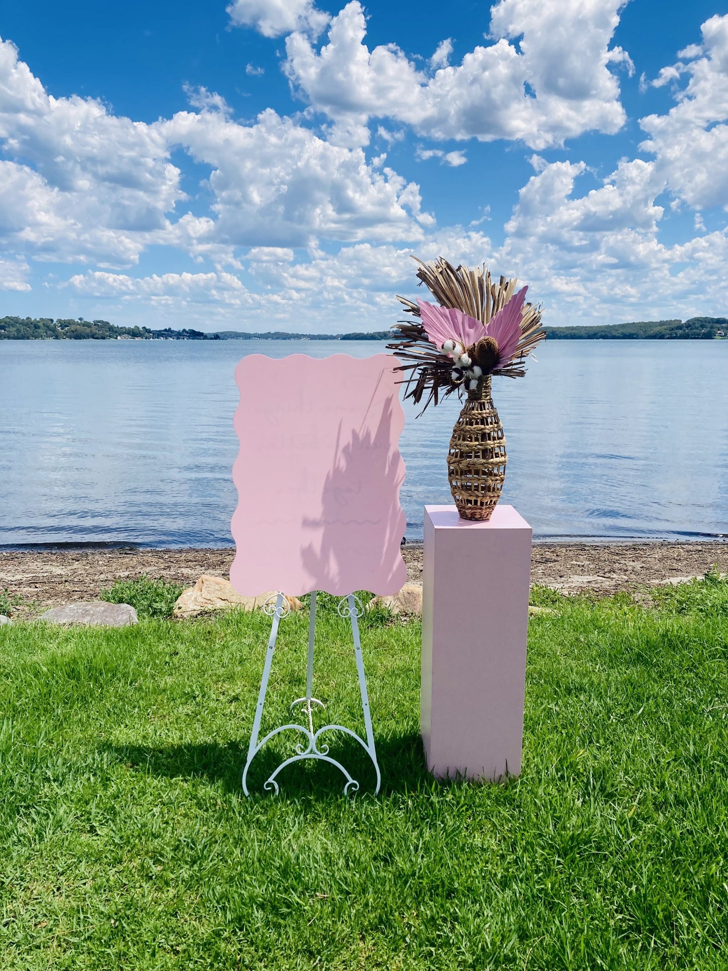 Pink acrylic sign