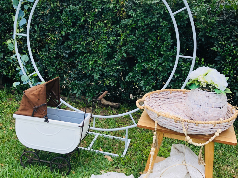 Boho baby shower lace