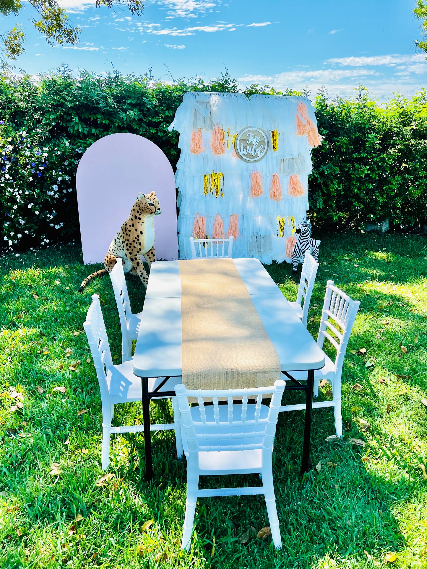 One sweet peach banner arch