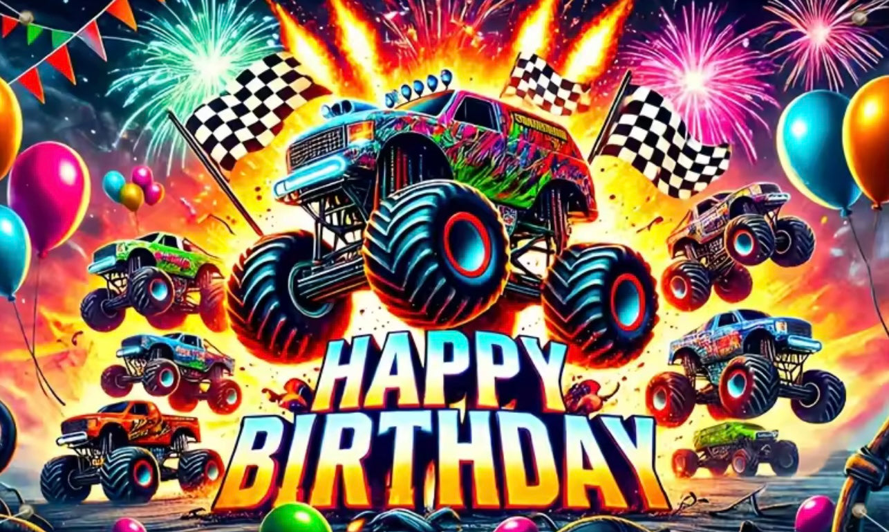 Monster truck backdrop