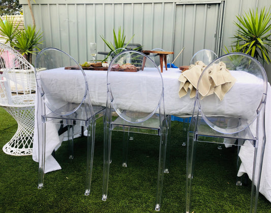8 adult ghost chairs