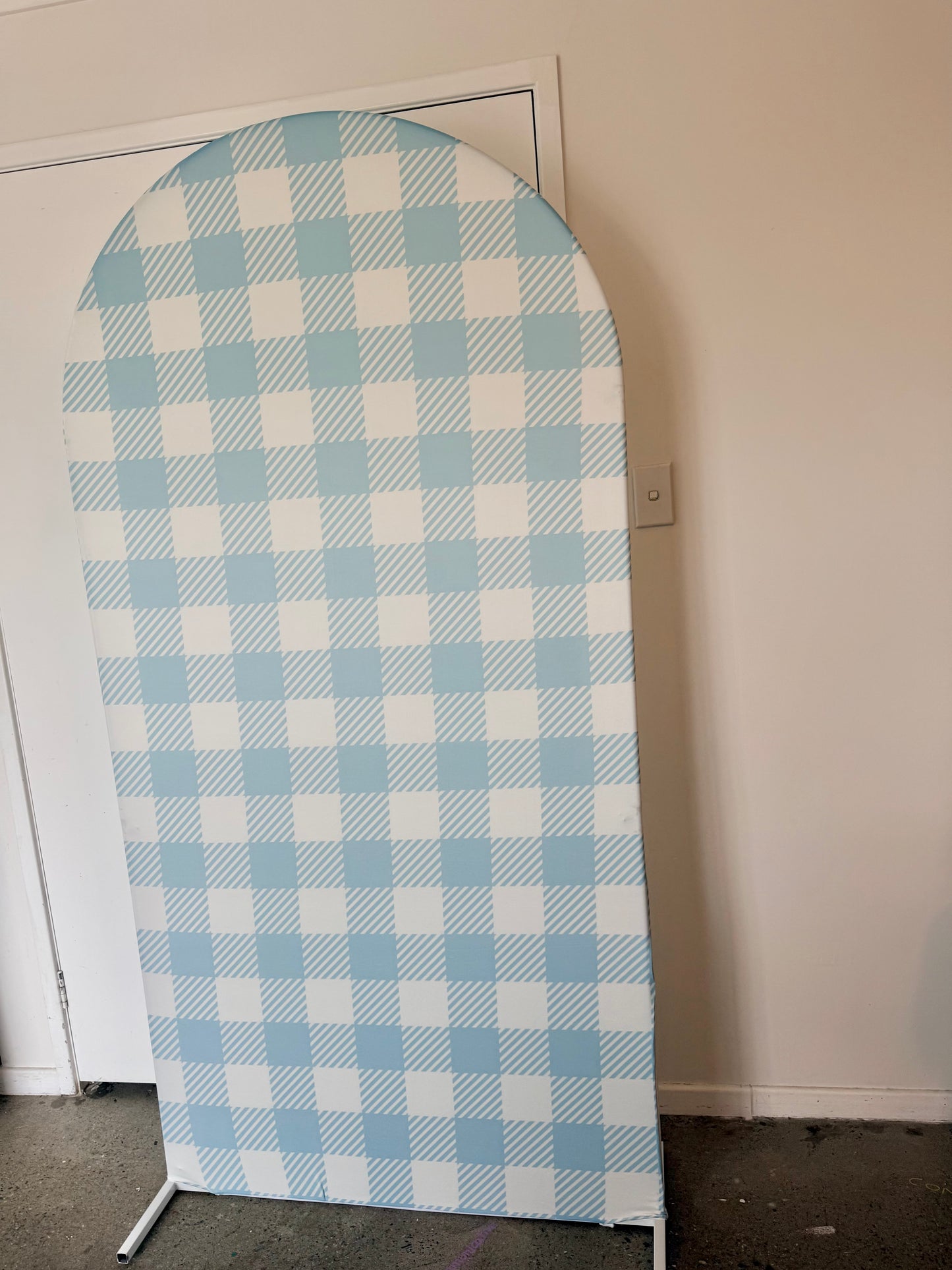 Blue checkered arch