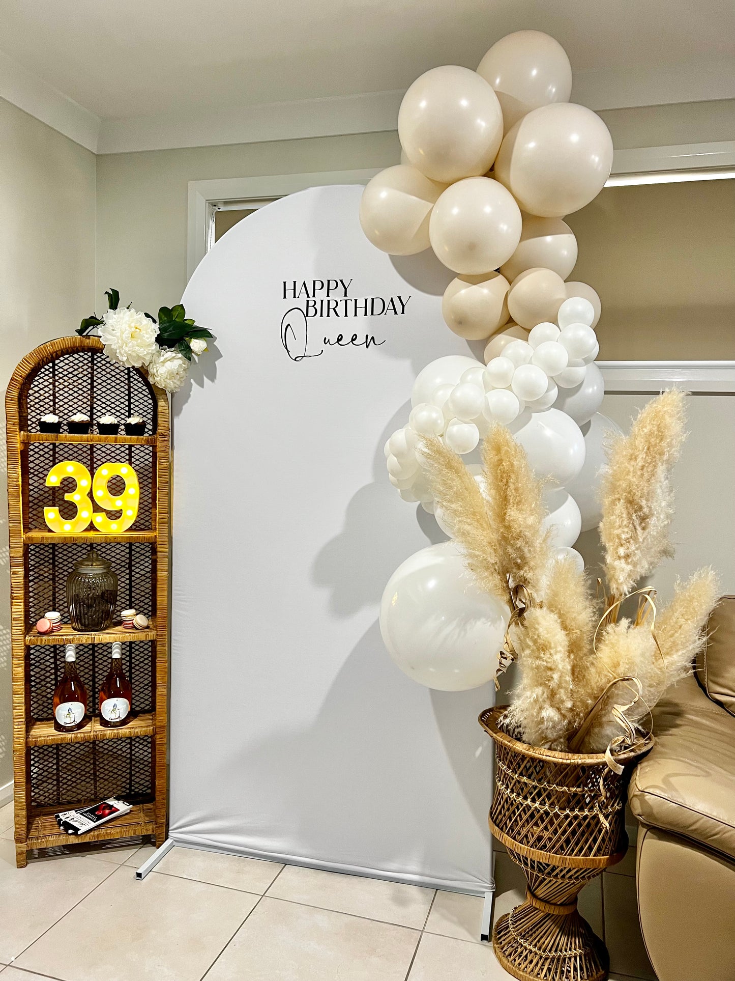 Dried floral arrangements for arch or chair