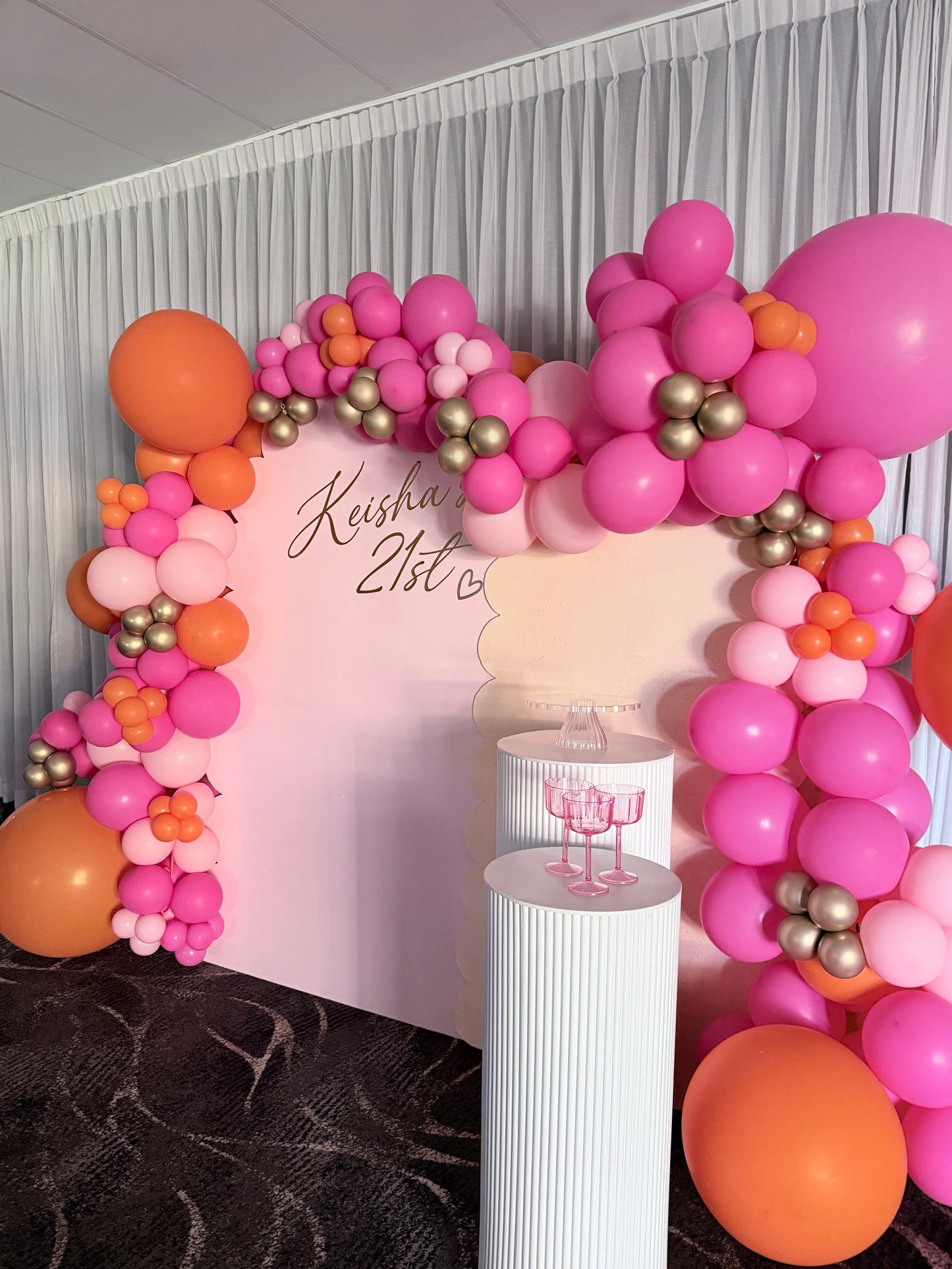 Pink bubble arch