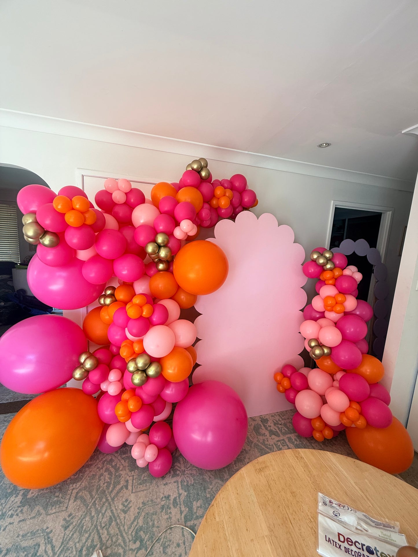 Pink bubble arch