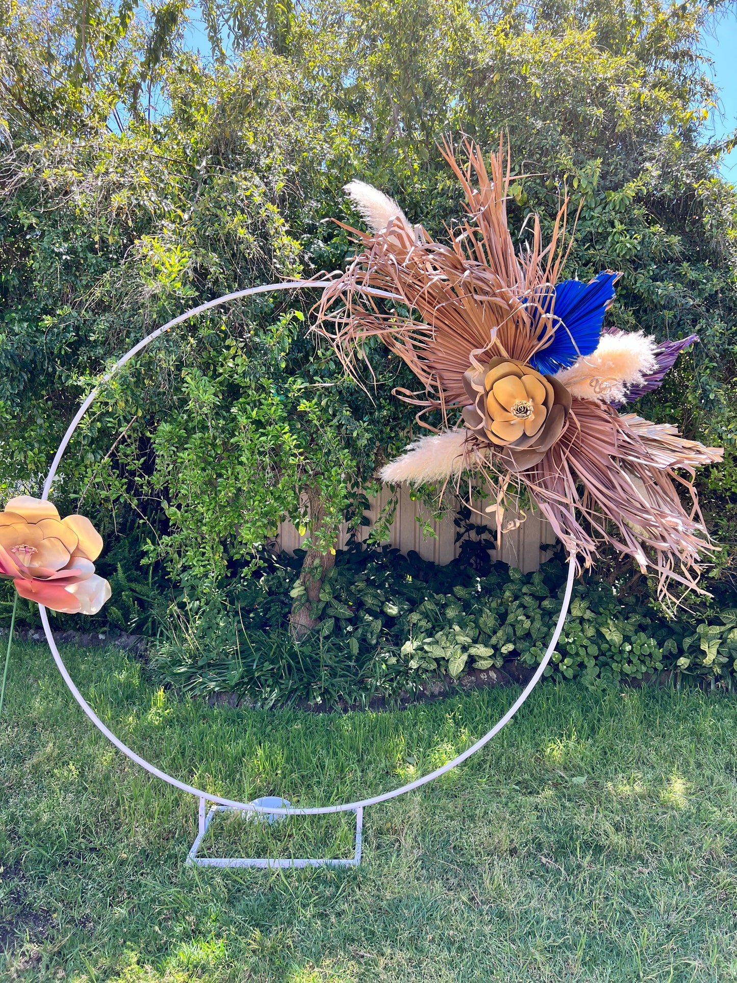 Dried floral arrangements for arch or chair