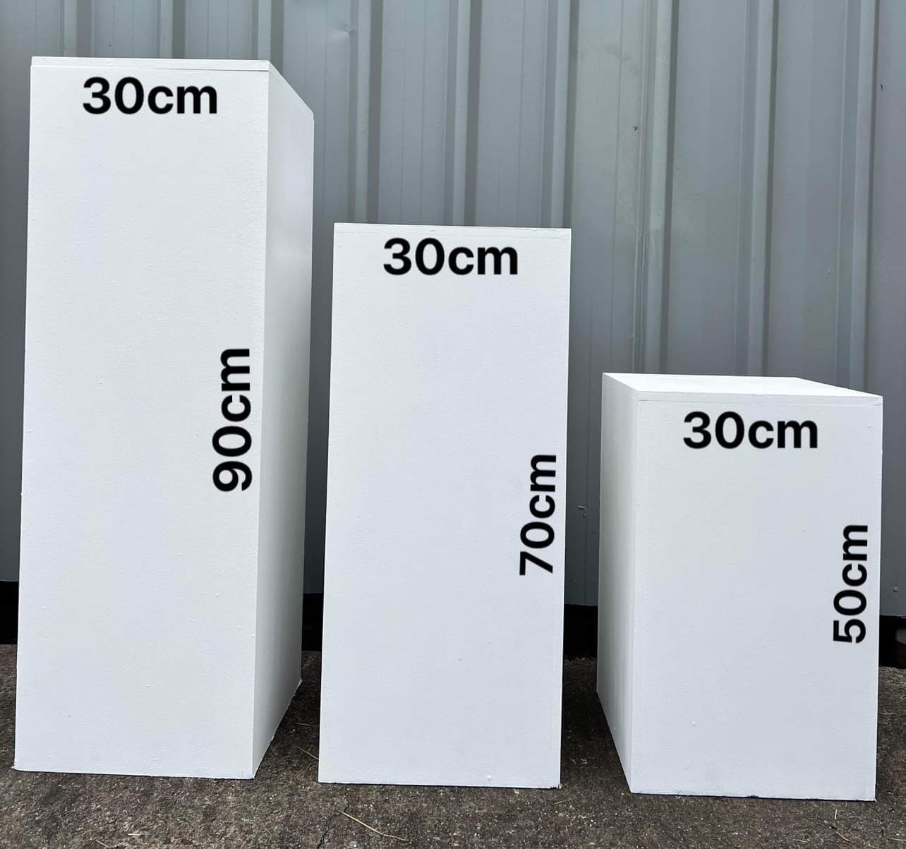 White rectangle Plinths